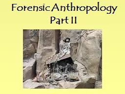 Forensic Anthropology Part II