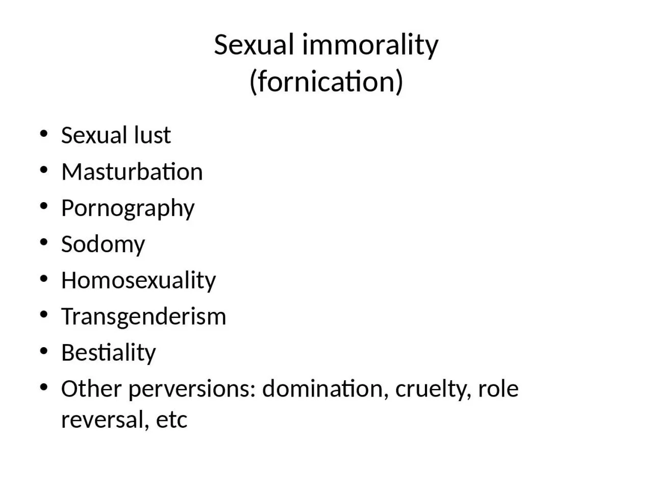 PPT-Sexual immorality (fornication)