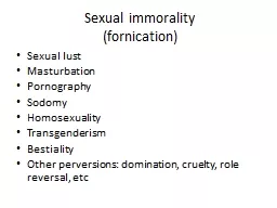 Sexual immorality (fornication)