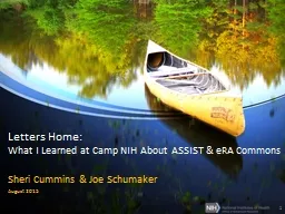 Letters Home:  What I Learned at Camp NIH About ASSIST & eRA Commons