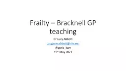 Frailty  – Bracknell GP teaching