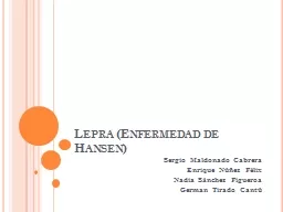 Lepra (Enfermedad de Hansen)