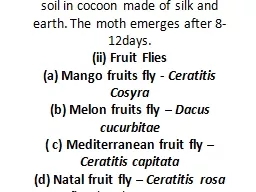 PEST OF FRUITS ( i ) Cryptophlebia