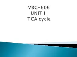 VBC-606 UNIT II TCA cycle