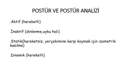 POSTURE AND POSTURAL ANALYSIS