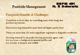 Pesticide Management Fungicide Benefits & Challenges: