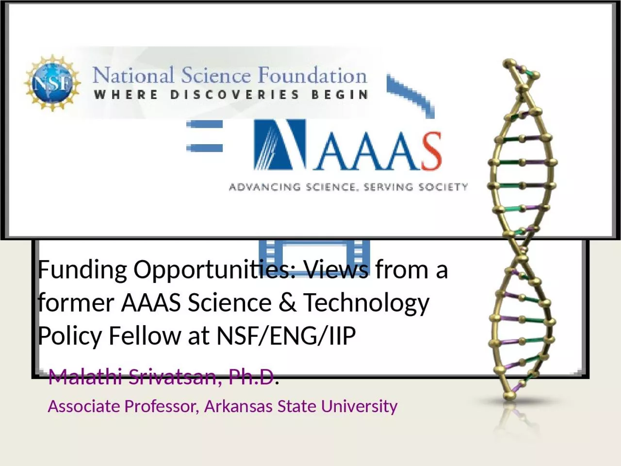 Funding Opportunities: Views from a former AAAS Science & Technology Policy Fellow