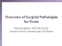 Overview of Surgical Pathologies for Finals