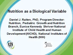 Nutrition as a Biological