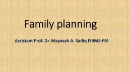 Family planning Assistant Prof. Dr.