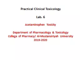 Practical Clinical Toxicology