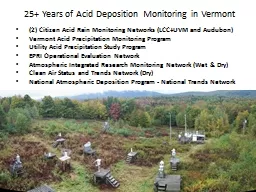 25+ Years of Acid Deposition Monitoring in Vermont