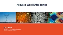 Acoustic Word Embeddings