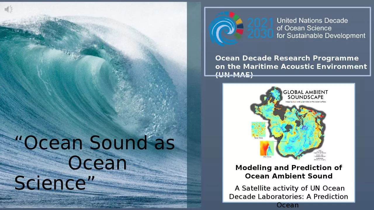 “Ocean Sound as 		   	  Ocean Science”