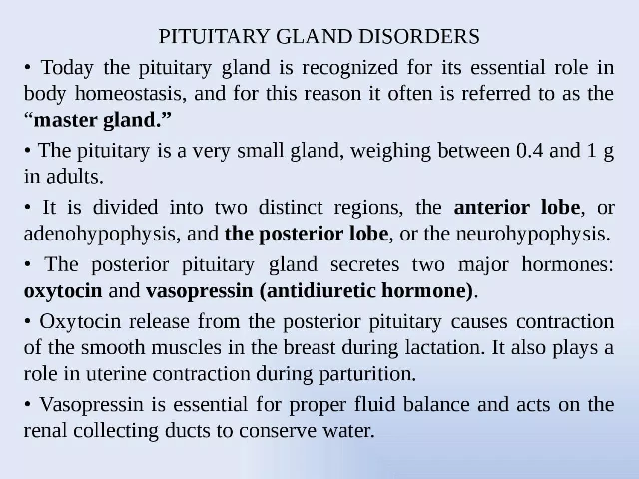 PPT-PITUITARY GLAND DISORDERS