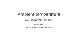 Ambient temperature considerations