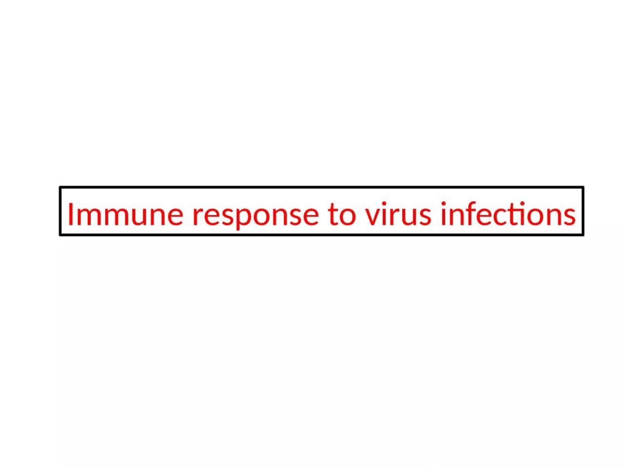 Immune response to virus infections