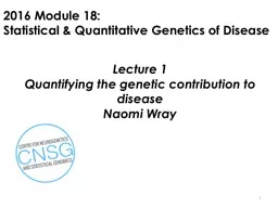 Lecture 1 Quantifying the genetic contribution to disease