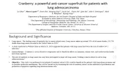 Cranberry: a powerful anti-cancer superfruit for patients with lung adenocarcinoma
