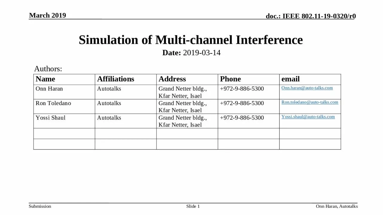 Simulation of Multi-channel Interference