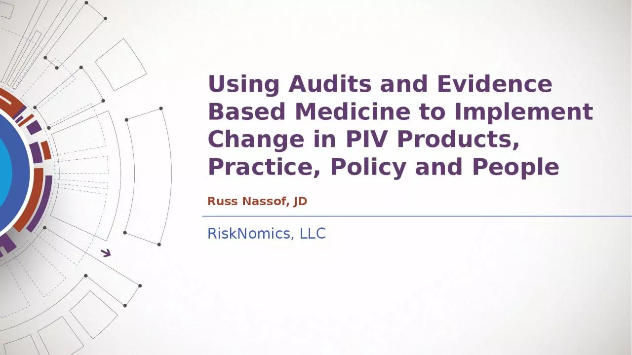 Using Audits and Evidence Based Medicine to Implement Change in PIV Products, Practice,