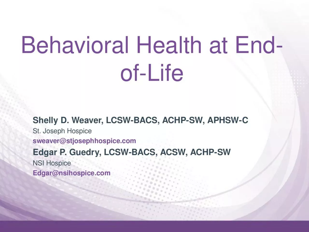 PPT-Behavioral Health at End-of-Life