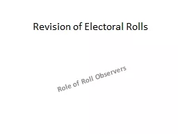 Revision of Electoral Rolls