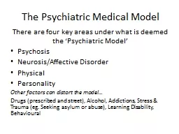 The Psychiatric Medical Model