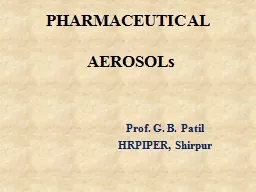 PHARMACEUTICAL   AEROSOLs