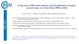 Long-term AOD trend analysis and Classification of major aerosol types over Iran from 1980 to 2018