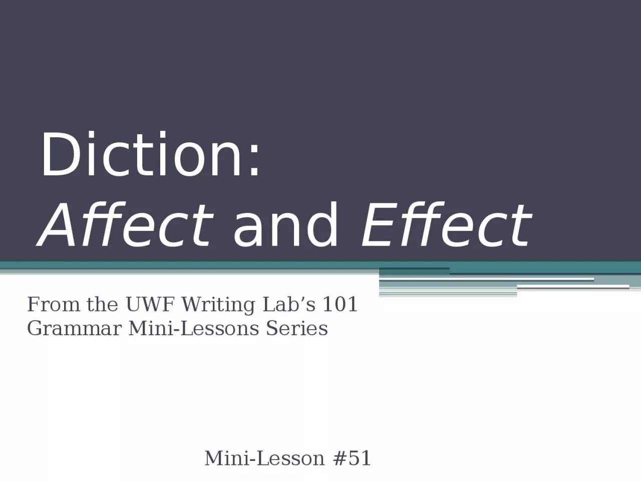 Diction:  Affect  and  Effect