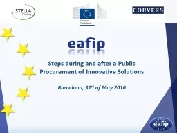 Steps during and after a Public Procurement of Innovative Solutions