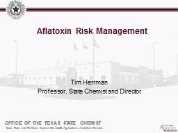 Aflatoxin  Risk Management