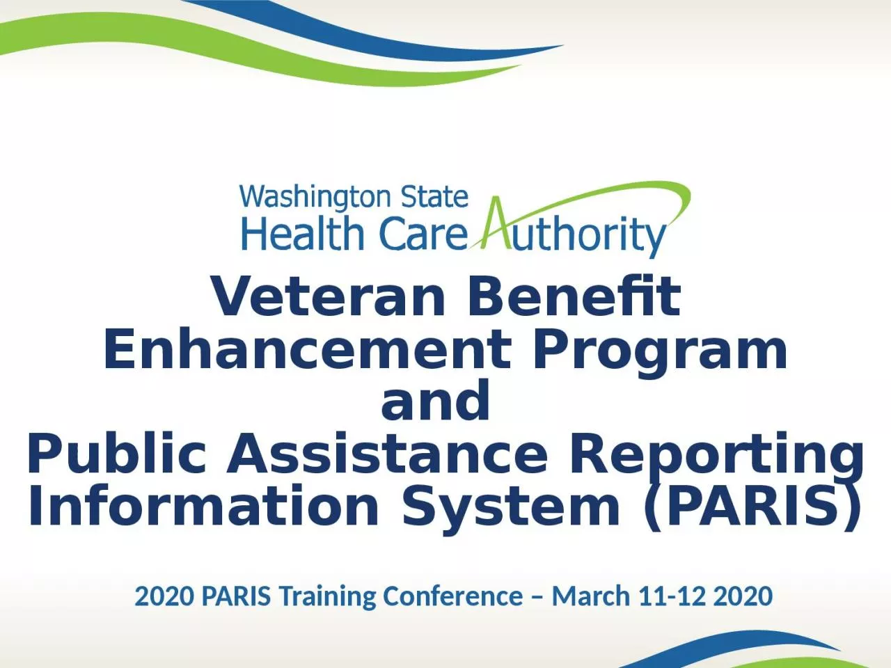 PPT-2020 PARIS Training Conference – March 11-12 2020