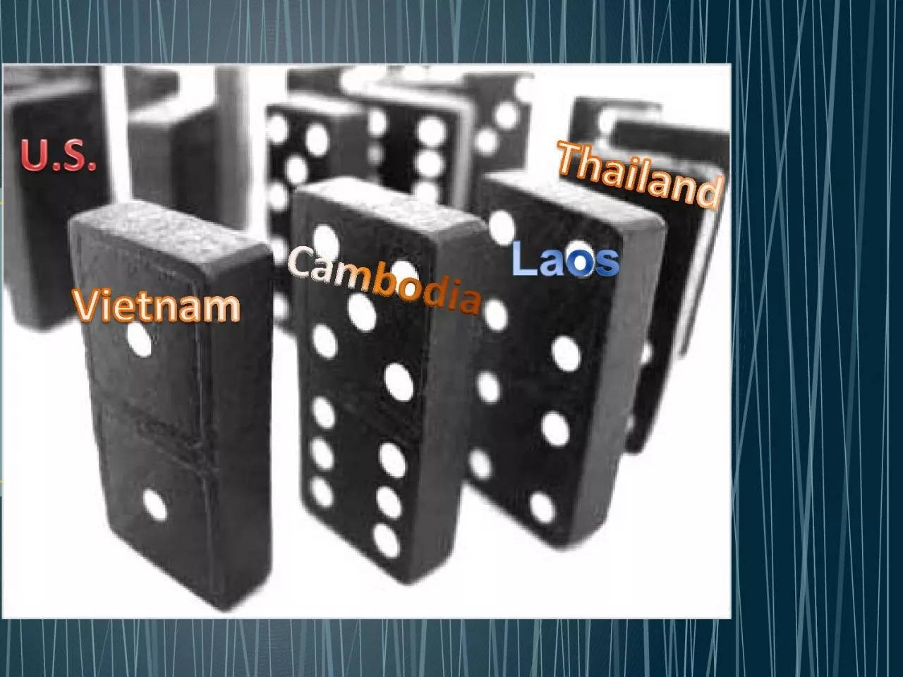 Domino Theory- idea that if Vietnam fell to communism then surrounding countries would