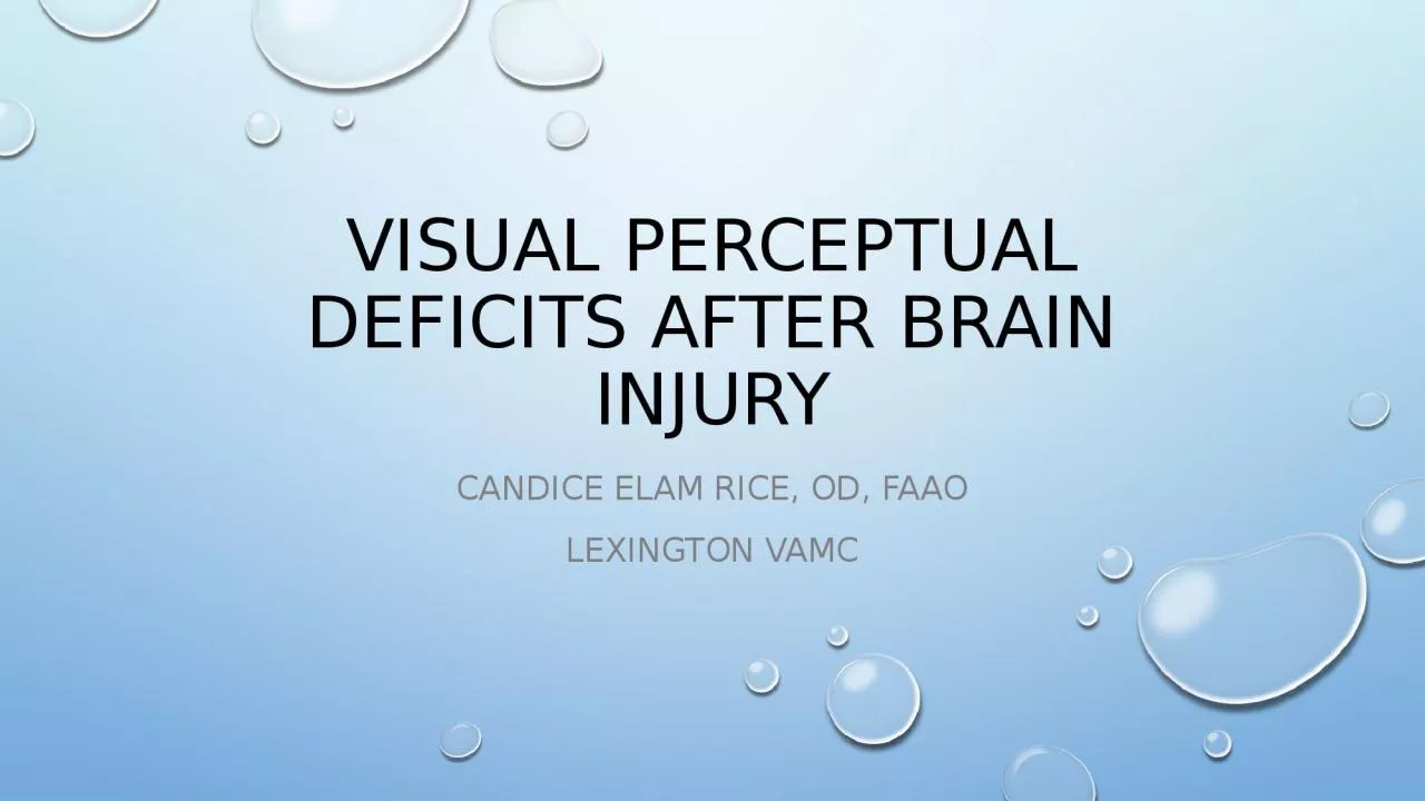 PPT-Visual Perceptual Deficits after Brain Injury