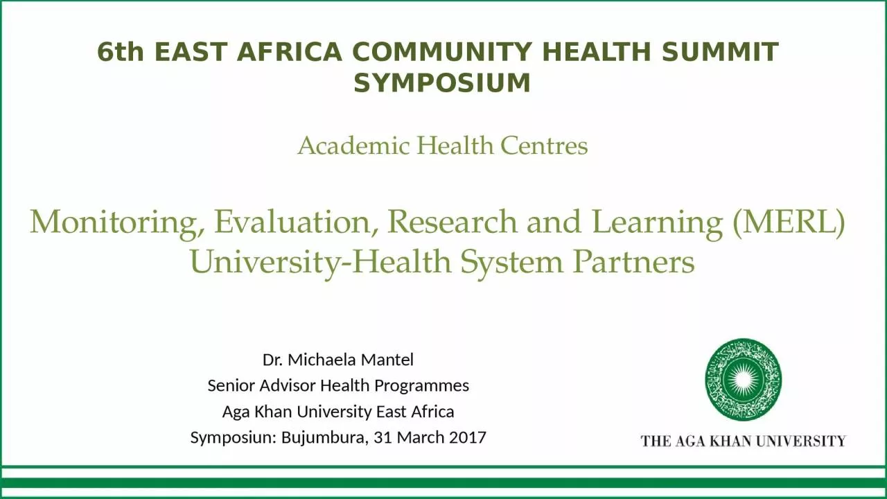 PPT-6th  EAST AFRICA COMMUNITY HEALTH SUMMIT