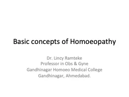 Basic concepts of Homoeopathy