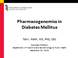 Pharmacogenomics in  Diabetes Mellitus