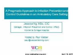 A Pragmatic Approach to Infection Prevention and Control Guidelines in an Ambulatory Care Setting