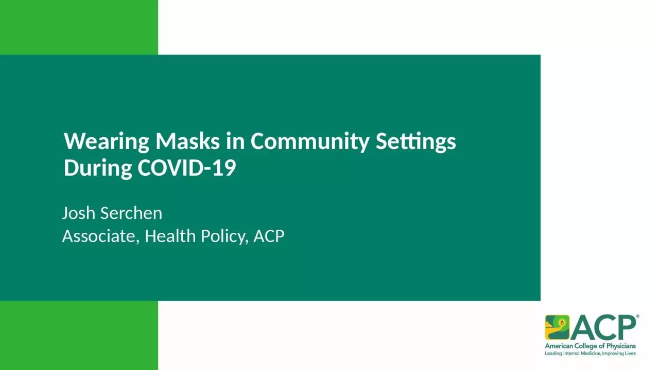 PPT-Wearing Masks in Community Settings During COVID-19