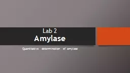Lab  2 Amylase Quantitative determination of