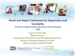 Novel and Rapid Treatments for Depression and Suicidality