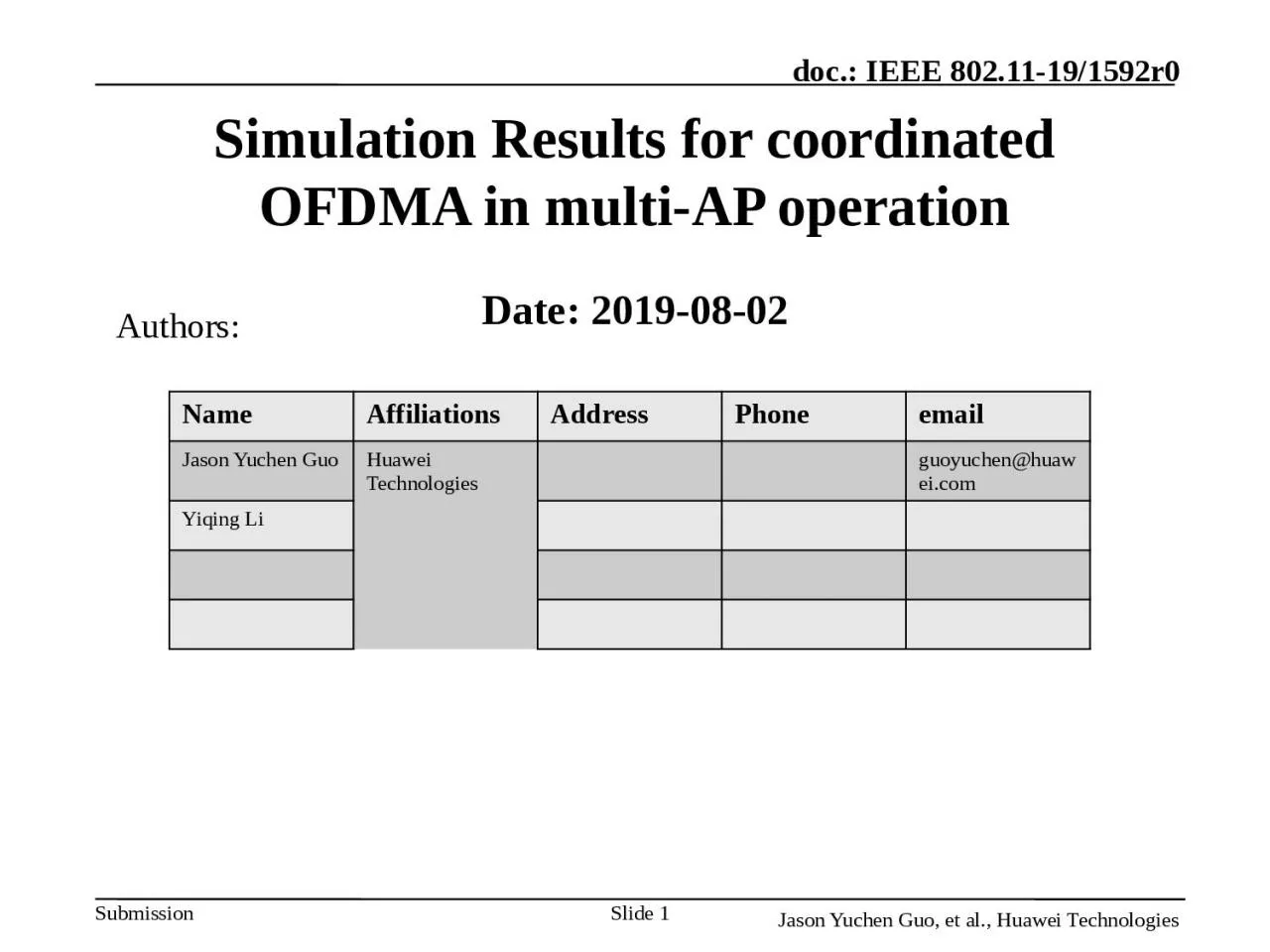Simulation Results for coordinated OFDMA in