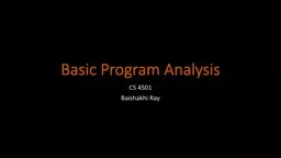 Basic Program  Analysis: AST