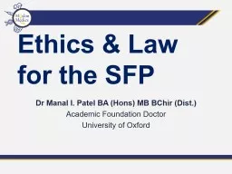 Ethics & Law for the SFP