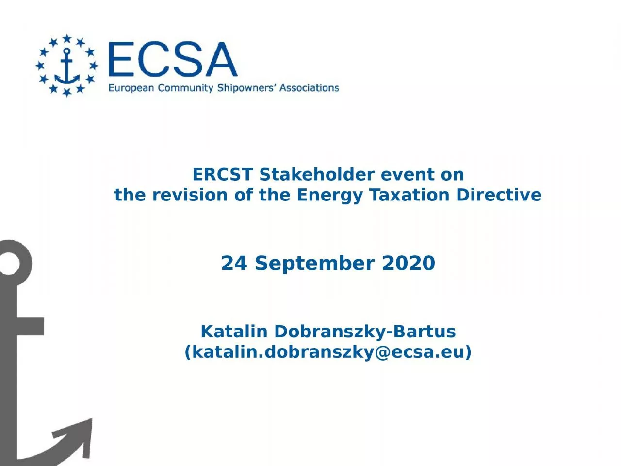 PPT-ERCST Stakeholder event