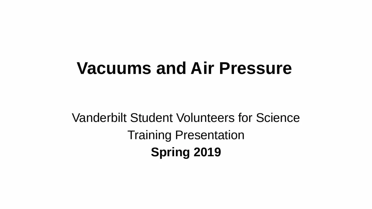 Vacuums  and  Air Pressure