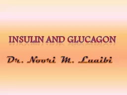 Insulin and Glucagon Dr.