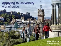 Applying to University A brief guide